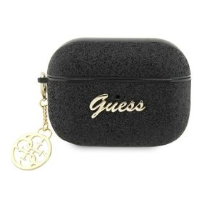   Guess Glitter Flake 4G Charm Apple AirPods Pro 2 tok , fekete