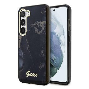 Guess Golden Marble Samsung Galaxy S23 hátlap tok , fekete