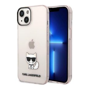   Karl Lagerfeld Transparent Choupette Body Apple iPhone 14 Plus hátlap tok, rózsaszín