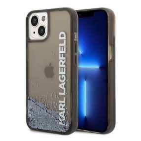   Karl Lagerfeld Liquid Glitter Elong Apple iPhone 14 Plus hátlap tok, fekete