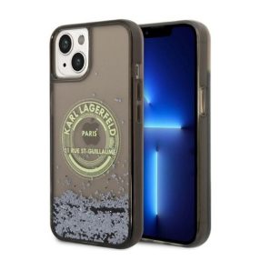   Karl Lagerfeld Liquid Glitter RSG Apple iPhone 14 Plus hátlap tok, fekete