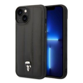   Karl Lagerfeld Puffy Ikonik Pin Apple iPhone 14 Plus hátlap tok, fekete