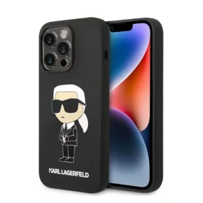   Karl Lagerfeld Silicone Ikonik Apple iPhone 14 Pro Magsafe hátlap tok, fekete