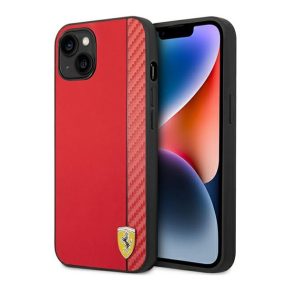   Ferrari Carbon Apple iPhone 14 Plus karbon hátlap tok, piros