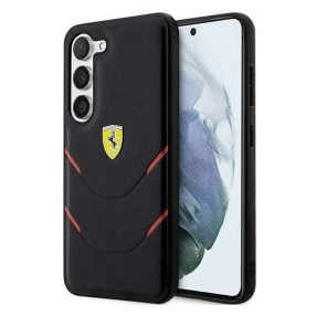   Ferrari Hot Stamp Lines Samsung Galaxy S23+ hátlap tok, fekete