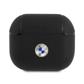   BMW Geniune Leather Silver Logo Apple AirPods 3 szilikon tok, fekete