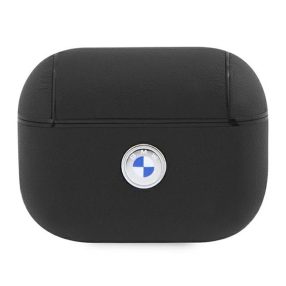   BMW Geniune Leather Silver Logo Apple AirPods Pro 2 szilikon tok, fekete