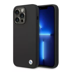   BMW Silicone Metal Logo Apple iPhone 14 Pro hátlap tok, fekete