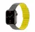 Phoner Rever Apple Watch forgatható mágneses szilikon szíj, 41/40/38mm, S/M, szürke/sárga