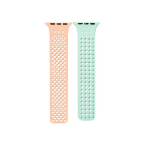   Phoner Spike Apple Watch szilikon szíj, 38/40/41mm, papya/pisztácia