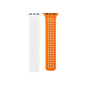   Phoner Spike Apple Watch szilikon szíj, 38/40/41mm, fehér/narancs