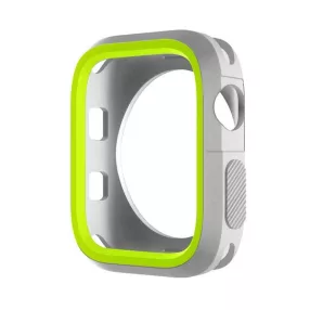 Phoner Twin Apple Watch szilikon tok, 45mm, ezüst/zöld