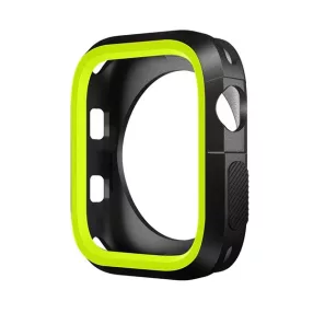 Phoner Twin Apple Watch szilikon tok, 45mm, fekete/zöld