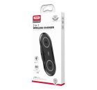 XO WX025 vezeték nélküli dual wireless gyorstöltő, 20W, fekete