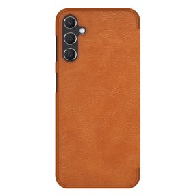 Nillkin Qin Samsung Galaxy A14 5G bőr flip tok, barna
