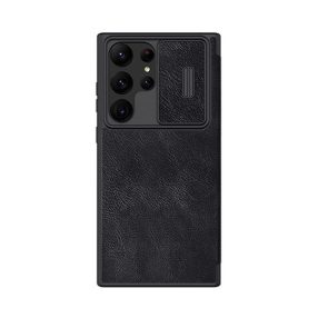   Nillkin Qin Pro Samsung Galaxy S23 Ultra bőr flip tok, fekete