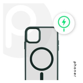   Phoner Apple iPhone 14 Hybrid Mag MagSafe kemény hátlap tok, méregzöld