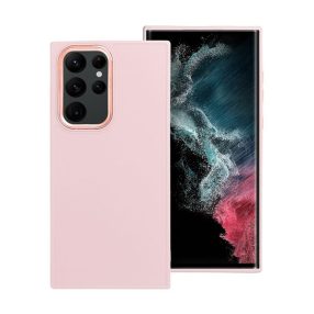   Frame Samsung Galaxy S22 Ultra közepesen ütésálló tok kameravédő kerettel, rózsaszín