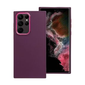   Frame Samsung Galaxy S22 Ultra közepesen ütésálló tok kameravédő kerettel, lila