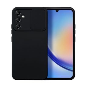   Slide Samsung Galaxy A34 5G, kameravédős szilikon tok, fekete