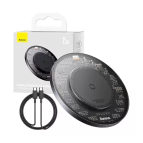   Baseus Simple 2 vezeték nélküli wireless töltő, 15W, fekete