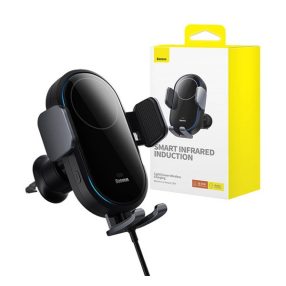   Baseus Light Chaser Wireless autós tartó, szellőzőrácsba, wireless töltő 15W, fekete