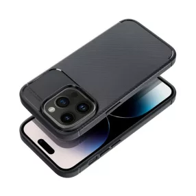   Forcell Carbon Premium Apple iPhone 15 karbon mintás szilikon tok, fekete