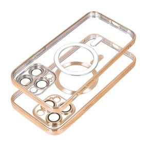   Electro Mag Apple iPhone 15 MagSafe szilikon tok kameravédő-lencsével, arany