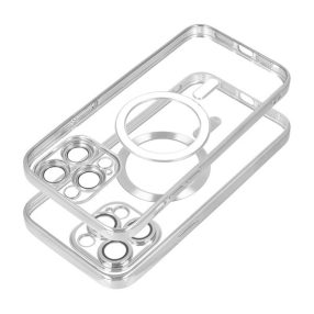 Electro Mag Apple iPhone 15 MagSafe szilikon tok, ezüst