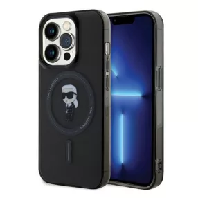   Karl Lagerfeld IML Ikonik MagSafe Apple iPhone 15 Pro hátlap tok, fekete