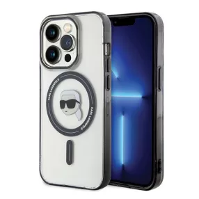  Karl Lagerfeld IML Karl's Head MagSafe Apple iPhone 15 Pro hátlap tok, átlátszó