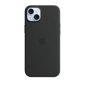 Apple iPhone 15 Plus MagSafe szilikon tok, fekete