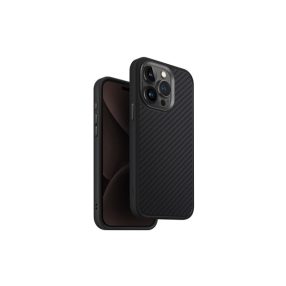   Uniq Keva Apple iPhone 15 Pro Max Magsafe hátlap tok kameravédő peremmel, karbon fekete