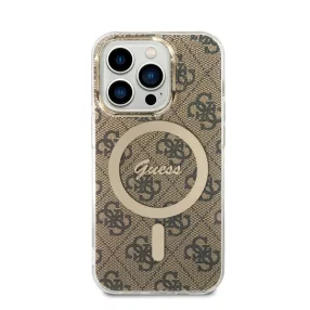 Guess 4G IML MagSafe Apple iPhone 14 Pro hátlap tok, barna
