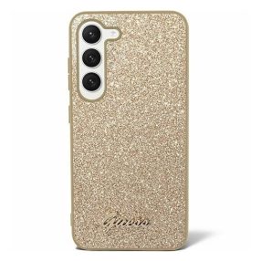   Guess Glitter Script 4G Samsung Galaxy S24 hátlap tok, arany