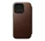 Nomad Modern Leather Folio iPhone 15 Pro flip tok, barna