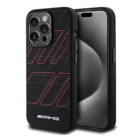   AMG Large Rhombuses Pattern Apple iPhone 15 Pro Magsafe tok, fekete