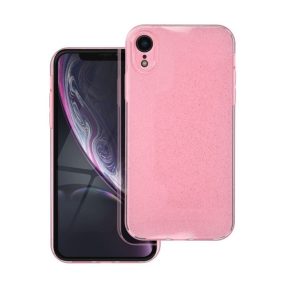 Clear 2mm Apple iPhone XR csillámos tok, rózsaszín
