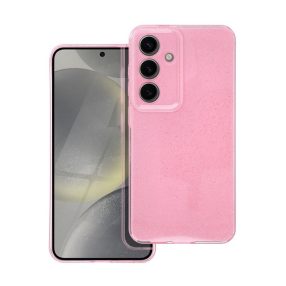 Clear 2mm Samsung Galaxy S24 csillámos tok, rózsaszín