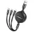 HOCO X75 3in1 USB / Lightning / MicroUSB / USB-C töltő- és adatkábel, 1m, fekete