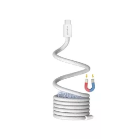   4smarts RollUp USB / USB-C mágnesesen feltekerhető töltő- és adatkábel, 1.5m, fehér