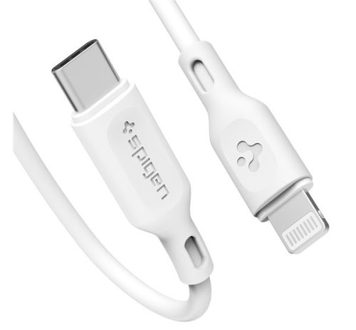 Spigen C10CL USB-C / Lightning / Apple MFI / 2db kábel, 1m, fehér