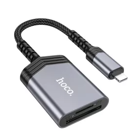   Hoco UA25 kártyaolvasó 2in1, Apple iPhone Lightning (8-pin) szürke