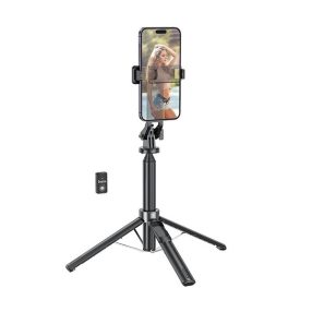   Hoco K21 selfie bot / tripod telefonhoz és fényképezőgéphez + távirányító, fekete