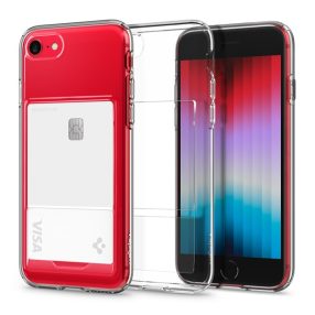   Spigen Crystal Slot Apple iPhone SE (2022 / 2020) / 8 / 7 tok kártyatartóval, Crystal Clear, átlátszó