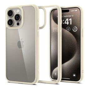 Spigen Ultra Hybrid Mute Apple iPhone 15 Pro Max tok, bézs