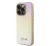 Guess PU Leather Iridescent Metal Script iPhone 15 Pro tok, arany