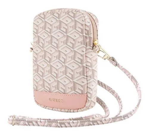Guess Zip GCube Bottom Stripe GUWBZPGCSPGP kis táska, rózsaszín