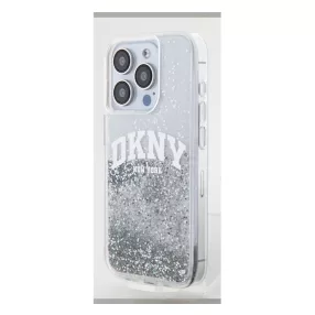   DKNY Liquid Glitter Arch Logo Apple iPhone 15 Pro tok, átlátszó