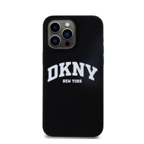   DKNY Liquid Silicone Arch Logo MagSafe iPhone 15 Pro Max hátlap tok, fekete
